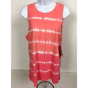 Time and True Womens Tank Top Size S 4 6 Orange White Tie Dye New with Tag